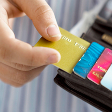 credit cards in a wallet